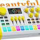 Z10 Live Sound Card, Professional Audio Mixer, Voice Changer & Noise Reduction, Metal Body & Color Screen, 2000mAh Battery, Adjustable Lighting Effects, DJ Mixer for Gaming/Podcasting/Karaoke