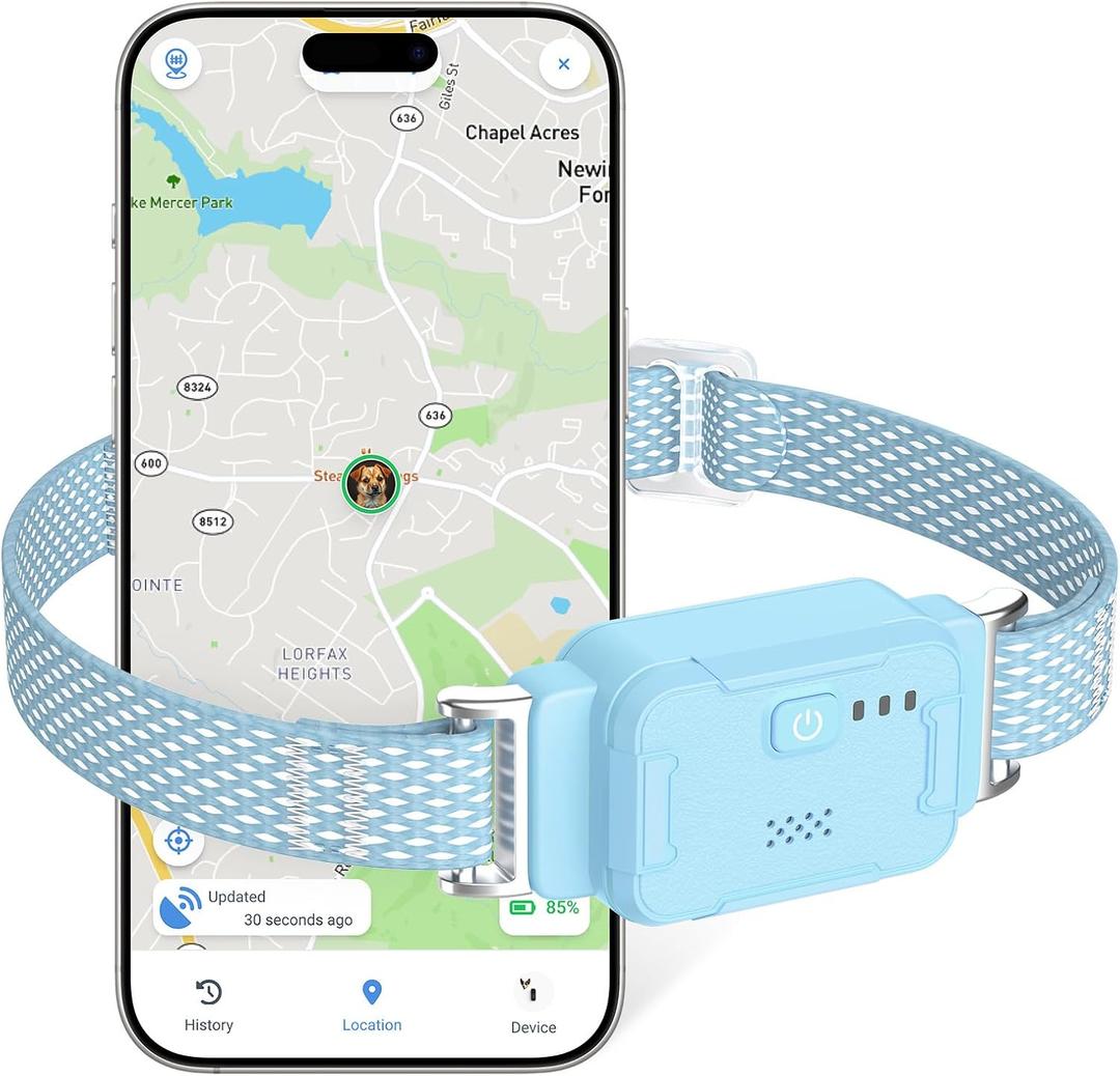 AOZOOM Electric Dog Fence, Wireless Virtual Fence Dog Collar, Smart GPS Dog Collar, GPS Pet Tracker with App-Supported, Custom Irregular Geo-Fences, Pet Locator-Blue
