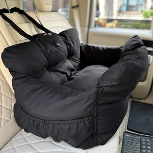 JACKO & CO - Premium Medium Dog Car Seat Bed for Dogs 25-40lbs for Back Seat Use Only - Portable Soft Cloudlike Pet Travel Safety Bed - Machine Washable & Water Resistant (Grey/Medium (25-40lbs)