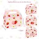 Berry First Birthday Party Favor Box Strawberry Treat Candy Goodies Box | Strawberry Party Decoration Berry First Birthday Party Favors for Strawberry 1st Birthday One Year Old Girl Birthday Supplies, 12 count