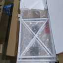 DWVO Computer Desk with Drawers & Hutch, 59.1" Office Desk with Power Outlets & LED Lights, Home Office Desk with Storage Shelves, White