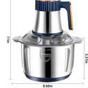 Electric Food chopper, Food Processors, Meat Grinder, 800W, 18/10 Stainless Steel, 3L Capacity,Vegetable Chopper,5-key Buttons,Quadruple-Layer 4 Blades,Suitable For Food processing and Chopping