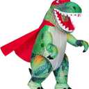 COMIN Inflatable Dinosaur 6.5 FT Costume for Adults, Blow Up Trex Costume Dinosaur Inflatable Costume Green for Halloween Party