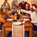 2 Pcs Christmas Gingerbread Table Runner Vintage 13'' x 72'' Merry Christmas Table Runner Xmas Decorations for Xmas Holiday Party Home Dining Kitchen Decor