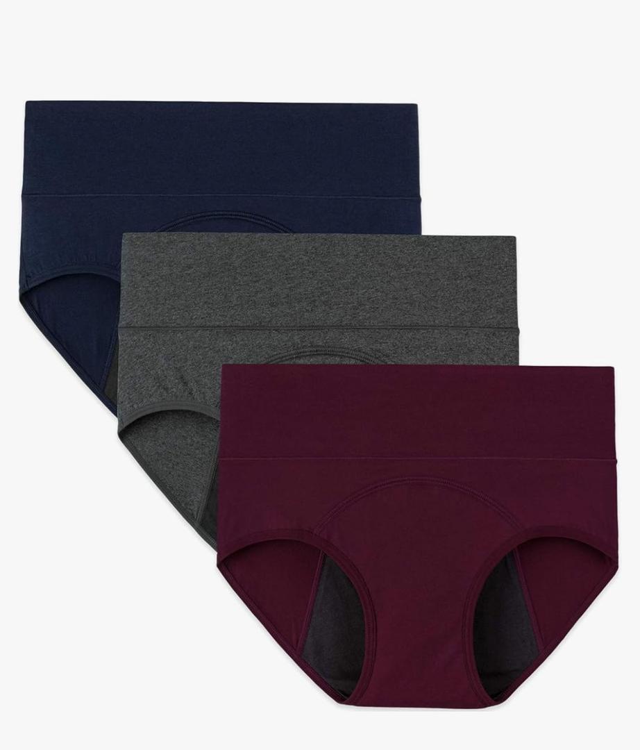 INNERSY Period Underwear for Women High Waisted Leak-Proof Postpartum Menstrual Panties 3-Pack, 

XL