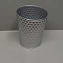 Small Metal  Can Wastebasket, Decorative Honeycomb Garbage Can Waste Basket, Modern Farmhouse Round Bin for Bathroom, Bedroom, Kitchen and Office (Silver)