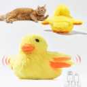 Cat Catnip Toys Beating Wings Duck Rechargeable, Lifelike Quack Chirping,Touch Activated Kitten Toy Interactive Cat