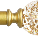 Gold Decorative Crystal Curtain Rods:18-45 Inch Heavy Duty Adjustable Window Curtains Rods for Bedroom Living Room,Brass Golden Modern Girly Acrylic Drapery Rods with Sheer Bling Foil Finials (18-45" ( 1pack ))