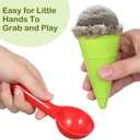 Toddmomy 6Pcs Ice Cream Sand Toys Set, Kids Beach Sandbox Scoop Cones for Toddler 3+ Sensory Bin Snow Water Table Outdoor Play
