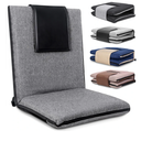 Floor Chair with Back Support 14-Position Adjustable Floor Chair Portable Ground Seating for Adults & Kids Foldable Meditation Seat with Japanese KOYO Bearings & Washable Linen Cover (Grey)