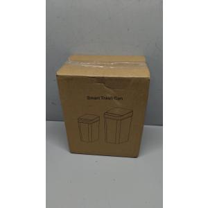 Bathroom Can with Lid, 2 Pack 4 & 2.2 Gallon Automatic Touchless Garbage Can, Small Motion Sensor Smart Can, Slim Waterproof Bin for Bedroom, Bathroom, Office, Living Room (Black)