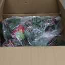 2 Pack Outdoor Solar Lights Christmas Decorations, Cross Stake Lights with Faux Poinsettia Pine Cones Red Berries and Foliage for Garden Patio Grave