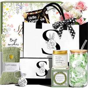 Awfrky Birthday Gifts for Women, Personalized Christmas Gift for Women, Monogrammed Initial Gift for Her Mom Grandma Teacher Wife Friend Daughter Sister Girlfriend, Get Well Thank you Gifts (S)