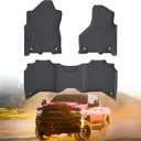 All Weather Car Floor Mats for 2019-2023 2024 Ram 2500/3500 Crew-Cab (1st Row Bucket or Bench Seats), TPE Rubber Floor Liners Anti-Slip Full Set Automotive Mats for 2024 Ram Accessories
