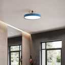 Modern Minimalist Round Metal Ceiling Lamp, LED Flush Mount Ceiling Light, Three-Tone Flat Panel Light, Surface Mount Ceiling Light Fixture, Indoor Energy-Saving Lamps, 40cm