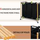 STORAGE MANIAC Laundry Sorter, Laundry Hamper with Wheels, Laundry Basket Sorter, Laundry Separator Hamper, Laundry Divider Hamper (Bamboo, 3 Section)