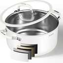 Stackbear Stockpot 6 Quart, Tri-Ply 18/10 Stainless Steel Stock Pot with Lid, Induction Ready Cooking Pot for All Cooktops, Dishwasher Safe Soup Pot for Kitchen, Home, Gift for Cooker Mom and Dad