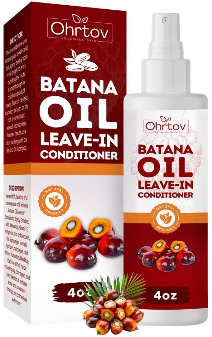 Batana Leave-In Conditioner  Natural Batana Oil for Hair Growth, Thinning Hair & Hair Loss  Strengthening, Thickening & Volumizing for Dry, Brittle, Damaged Hair  Hair Growth Conditioner USA Made