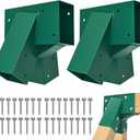 BeneLabel A-Frame 2 Swing Set Brackets, Heavy Duty Steel Swing Set Hardware with Mounting Hardware, DIY Swing Set End Bracket Swing Set Kit for 2 (4x4) Legs & 1 (4x6) Beam, Green
