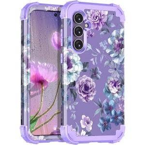 Miqala for Galaxy S23 FE 5G Case,Marble Three Layer Heavy Duty Shockproof Full Body Protection Hard Plastic Bumper+Soft Silicone Protective Case for Samsung Galaxy S23 FE 6.4 inch,Flower Miqala for Galaxy S23 FE 5G Case,Marble Three Layer Heavy Duty Shockproof Full Body Protection Hard Plastic Bumper+Soft Silicone Protective Case for Samsung Galaxy S23 FE 6.4 inch,Flower