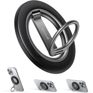 Lamicall for MagSafe Magnetic Phone Ring Grip - 360 Rotation Finger Grip Holder Stand, Super Magnet Cell Phone Kickstand Ring, Mag Safe Accessories for Mom iPhone 17 16 15 14 13 Pro Max Air, Androids (Misty Black)