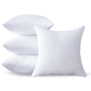 18 x 18 Set of 4 - Premium Soft and Fluffy 18 Inch Medium Sofa Decorative White Square Throw Pillow Inserts Stuffing for Living Room Couch and Bedroom Interior Cushions