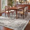 YOH Boho Washable Rug 5x7, Charcoal Gray Vintage Non Slip Area Rug, Distressed Indoor Carpet for Living Room Bedroom Kitchen Office