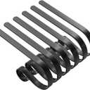 Christmas Stocking Holder for Mantle Non-Slip Adjustable Stand Metal Stocking Hangers Christmas Party Decoration Supplies (Black, 6 Pack)