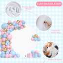 7.2FT Round Backdrop Cover White Round Arch Cover and Boy or Girl Decal Sign - Adjustable Spandex Circle Arch Cover for Birthday Party, Baby Shower, Wedding Decorations