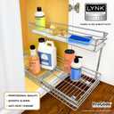 LYNK PROFESSIONAL Pull Out Under Sink Kitchen Cabinet Organizer - 11.5 in. x 18 inch deep Drawer - Sliding Shelf Organizer for Cabinets and Undersink Storage Shelves - Chrome
