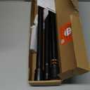 Ottsuls Curtain Rods for Windows, 32 to 46 or 58 Inches Max Adjustable Length, 1 Inch Diameter, Black Decorative Curtain Rod Set, Rustproof Heavy Duty Metal Pole with Brackets