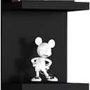 LitaEther Versatile 4 Tier Wall Shelf Unit, Black Lack Wall Shelf, Display Floating Shelf with LED Remote Control Light
