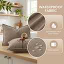 Kevin Textile Waterproof Decorative Pillow Covers Taupe 26x26 Inch Pack of 2 Soft Boucle Textured Euro Pillowcases Elegant Accent Pillows for Couch Sofa Chair Bed Home Decor Indoor Outdoor