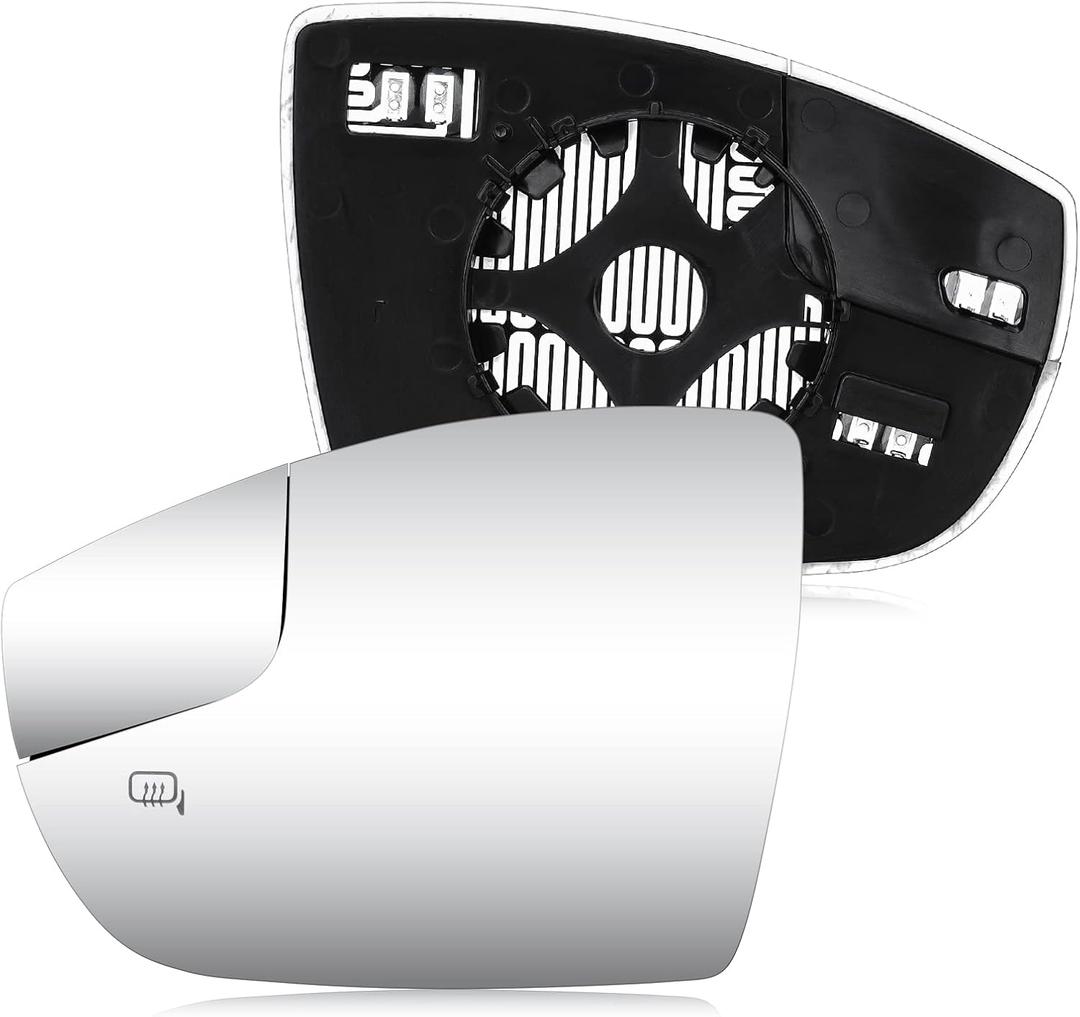 Driver Left Side Heated Mirror Glass with Rear Holder Fit for Ford Focus 2012-2018, Replacement for CM5Z-17K707-H