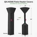 QH.HOME Patio Heater Covers, [2026 Upgraded Tear-Resistant Fabric] Waterproof with Robust Zipper,Dustproof/Wind/Sunlight/Snow-Resistant, (89"H x 33"D x 19"B ,Black)