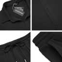 COOFANDY Men's 2 Piece Outfit Casual Short Sleeve Button Down Shirt Beach Summer Loose Pant Sets (Large, Black)