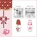 Biutee Nail Stamper Kit 16Pcs Nail Art Stamping Plate 8 Colors Stamp Polish Gel Silicone Stamper Scraper with Storage Bag, Nail Stamp Plates Love Flower Butterfly Leaf Template Holiday Design Gift