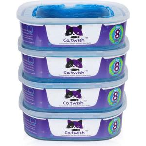 Cat Litter Refills Bags 4 Pack Enhanced Odor Control Litter Refills Compatible with Genie Cat Standard, Plus and XL Pails