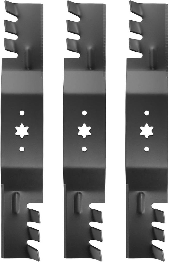 ACEBRI Mower Blades 54 inch Mulching Blade for MTD for Cub Cadet 742-0677,942-0677 A B,942-0677-X, for Cub Cadet RZT-S54 RZT-L54 RZT S54 RZT54 GT1054, GT1554, LGT1054 Mower Blades(6 Point Star) 3Pack
