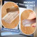 Landical 2 Pcs Clear PVC Piano Style Living Hinge 39.37 Inch Each Clear PVC Living Hinge for DIY 3-5mm Glass Acrylic and More Material Replacement Repair, No Screws or Glue