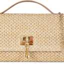 NEWBELLA Handwoven Women's Clutch Purse, Crossbody Bag with Adjustable Strap for Evening & Casual Use