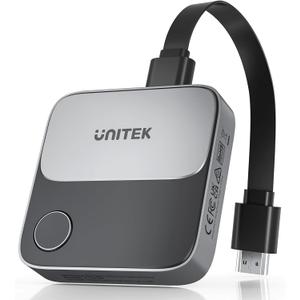 Unitek Wireless Hdmi Display Dongle Adapter - Screen Mirroring Receiver 2.4G/5G 4K TV Casting Device Screen Mirroring Adapter/Extender for Streaming Video to Monitor from Mac iOS Android Windows (Grey)