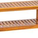 NNN 24" Commercial Teak Shower Bench - 8 Non-Slip Leveling Feet & 350 lbs Capacity | Rock-Solid Stability for Seniors & Spa Safety | Waterproof Design for Saunas/Outdoor Pools (Patented) (24"W x 12.6" Dx 18"H)