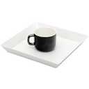 Youngever 2 Pack Plastic Serving Trays, Square Serving Platter for Parties, 10 inch x 10 inch (White)