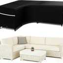 Rosefray Outdoor L-Shaped Sectional Cover-600D Patio Sectional Sofa Cover, Waterproof Furniture Covers for Deck, Lawn,Backyard 85x105 Left Facing Black