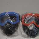 POKONBOY Detachable Masks, Tactical Mask with Goggles Compatible with Nerf Rival, Apollo, Zeus, Khaos, Atlas, & Artemis Blasters Rival Mask (red+blue)