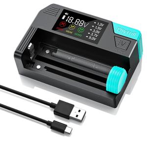 Dlyfull Battery Tester, LCD Display Universal Battery Checker for Ni-MH, Ni-CD, Li-ion, Alkaline, 1.5V/3V Button Cell Batteries(AAA AA C D 9V 18650 CR123A LR44 CR2032 Cells), Cable Included