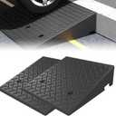 2PCS Rubber Curb Ramp, 20"*20"*7" Rise Threshold Ramp, Heavy Duty 7000Lbs Capacity Driveway Curb Ramp, Portable Shed Ramps for Low Cars Vehicle Motorcycle Wheelchairs Bikes