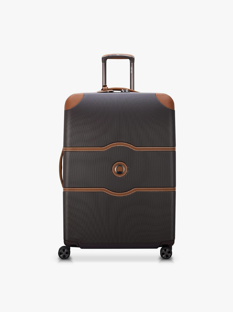 DELSEY PARIS Chatelet Air 2.0 Hardside Luggage with Spinner Wheels, Chocolate Brown, Checked-Large 28 Inch