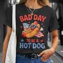 Its A Bad Day To Be A Hot Dog Funny meme HotDog usa flag TShirt (No Size)
